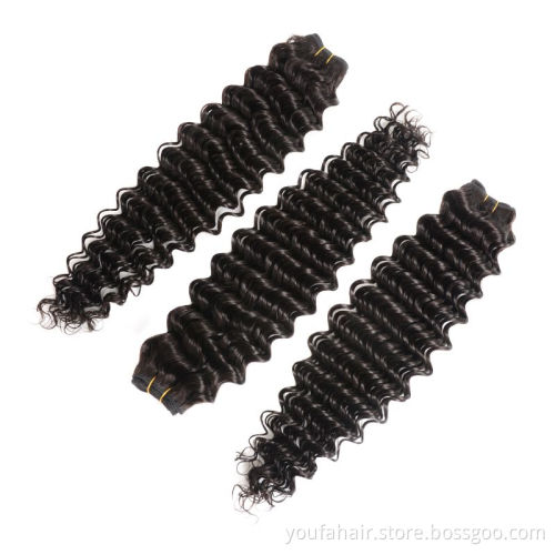 Brazilian Hair 10A Deep Wave Bundles With Closure Cuticle Aligned Brazilian Hair Weave Bundles With Closure Human Hair Bundles